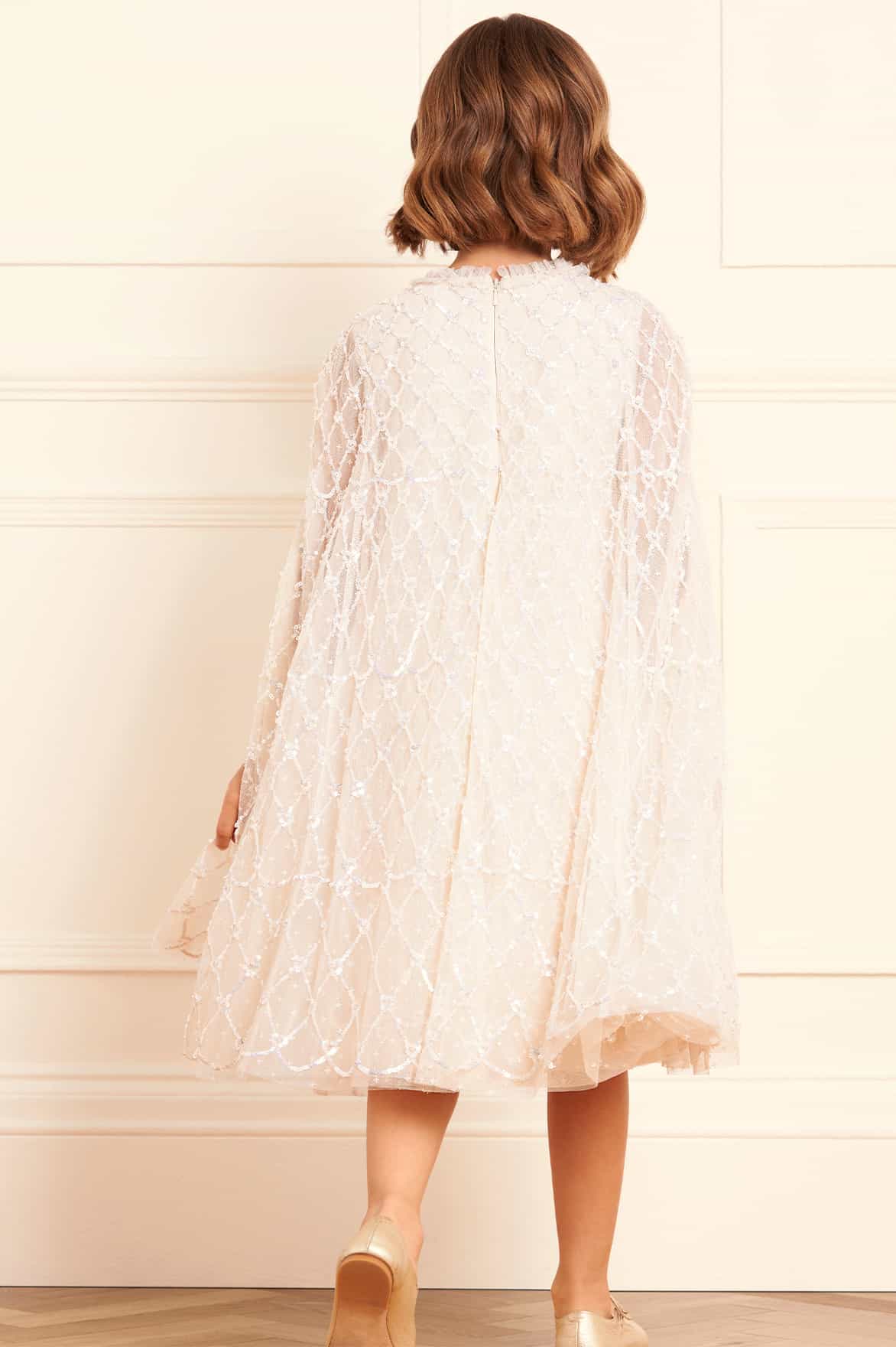 Heart Lattice Cape Kids Dress