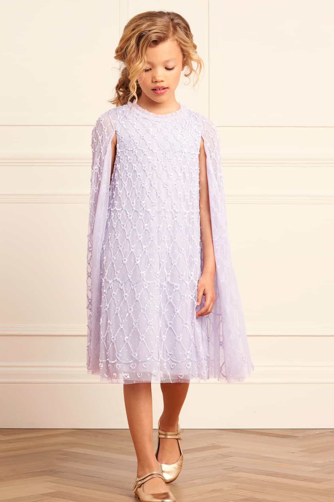 Heart Lattice Cape Kids Dress