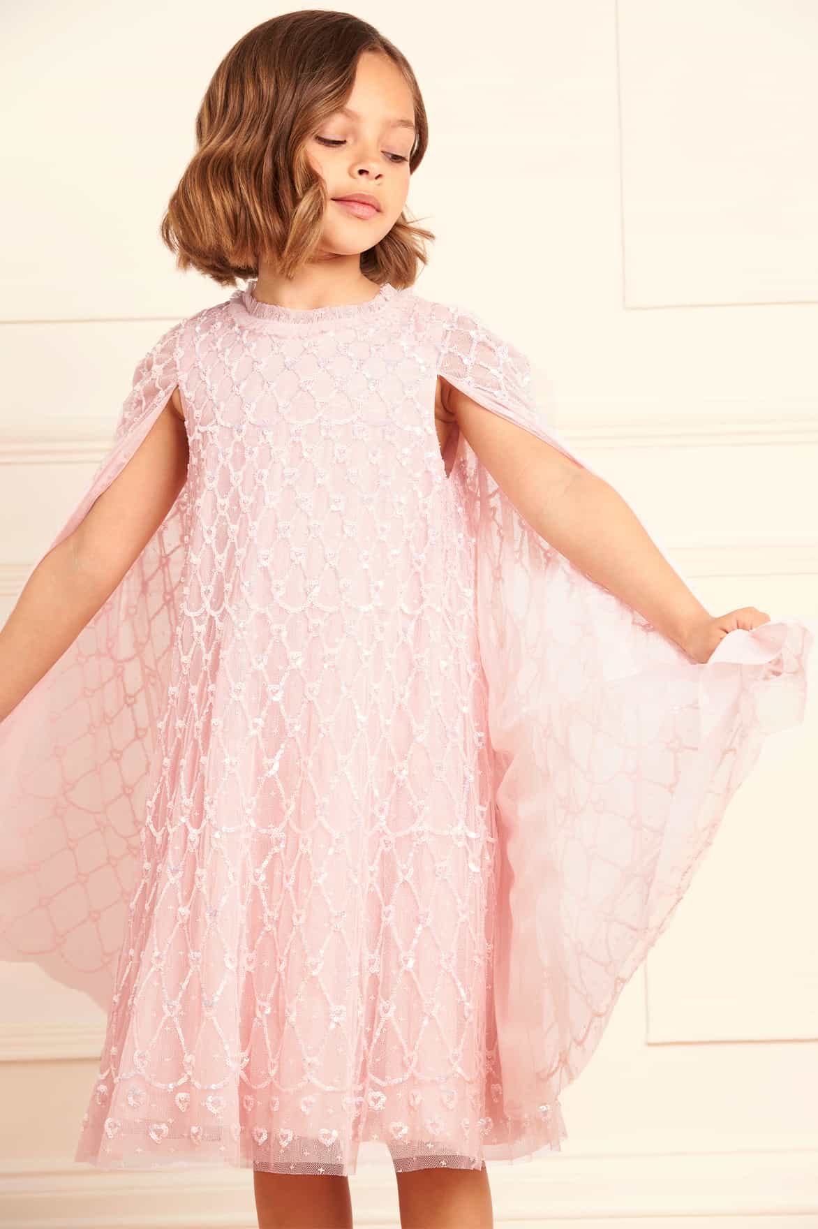 Heart Lattice Cape Kids Dress