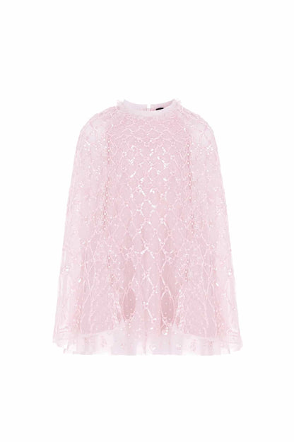 Heart Lattice Cape Kids Dress