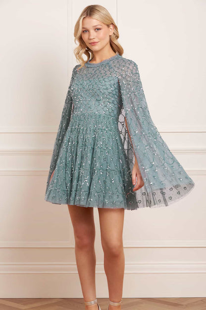 Heart Lattice Micro Mini Dress