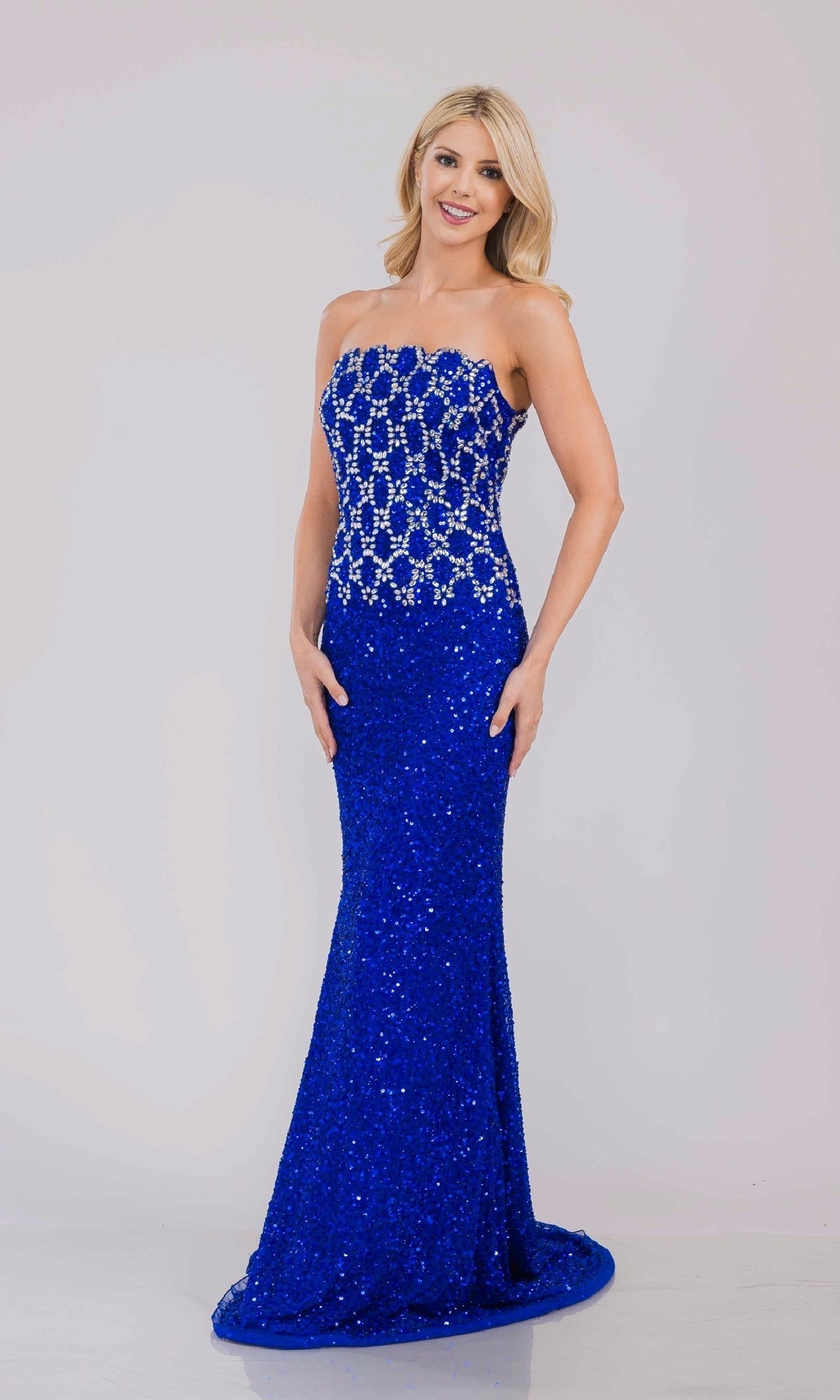 Strapless Beaded Prom Gown: Amelia Couture IN2001