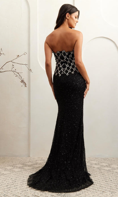 Strapless Beaded Prom Gown: Amelia Couture IN2001