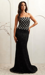 Strapless Beaded Prom Gown: Amelia Couture IN2001