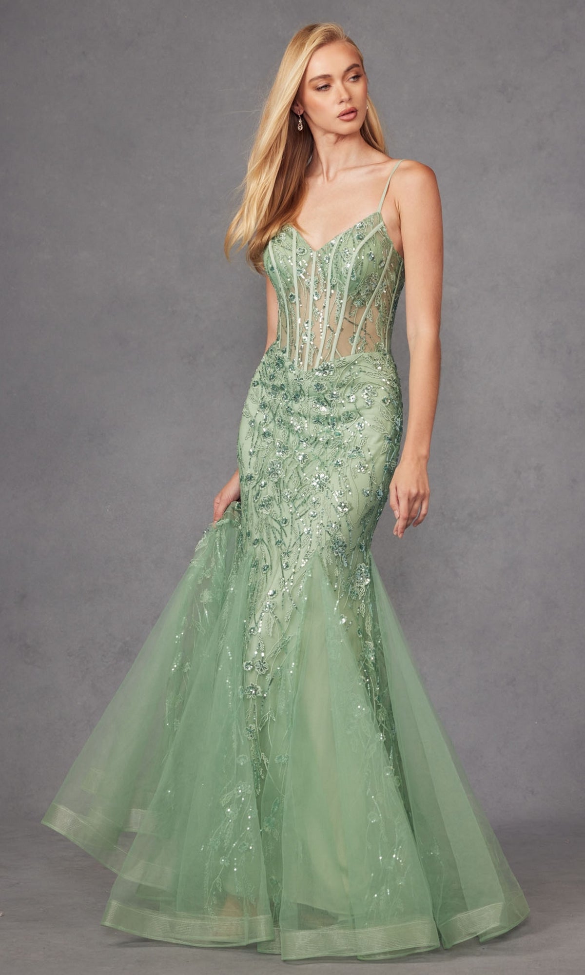 Long Sequin Mermaid Prom Dress: Juliet JT2441S