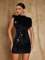 Matisse Shoulder Pad Sequin Mini Dress