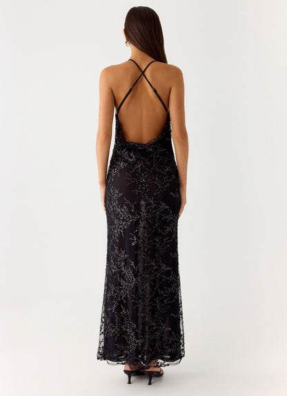 Mayim Sequin Maxi Dress - Black