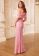 Nova Draped One-Shoulder Ankle Gown
