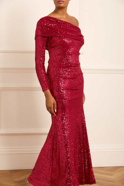 Nova One-Shoulder Ankle Gown