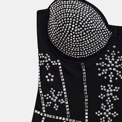 Sexy little dress with rhinestone tassels