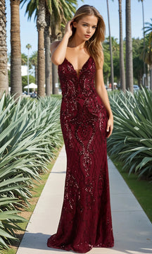 Backless PromGirl Long Prom Dress in Sequin Tulle