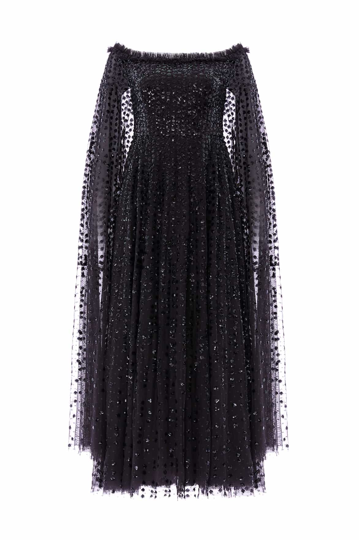 Raindrop Cape Ankle Gown