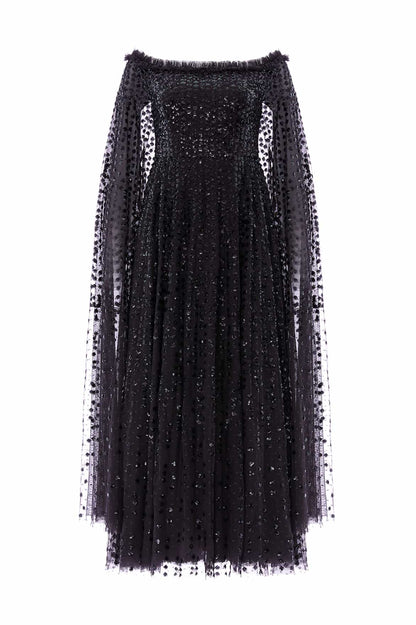 Raindrop Cape Ankle Gown