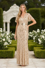 Long Gold Sequin Formal Dress: R&M Richards 3425