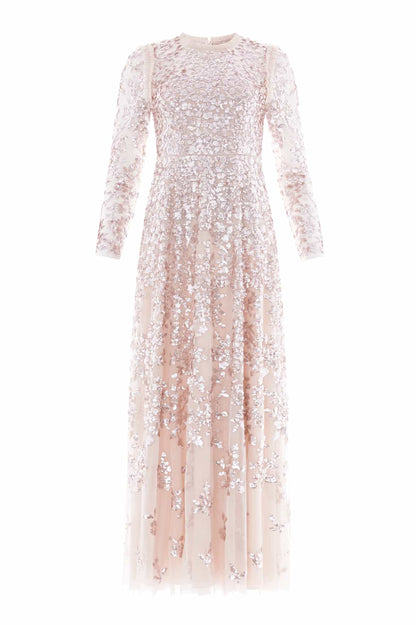 Rosanna Lattice Round Neck Gown