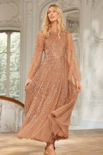 Scatter Dot Round Neck Ankle Gown