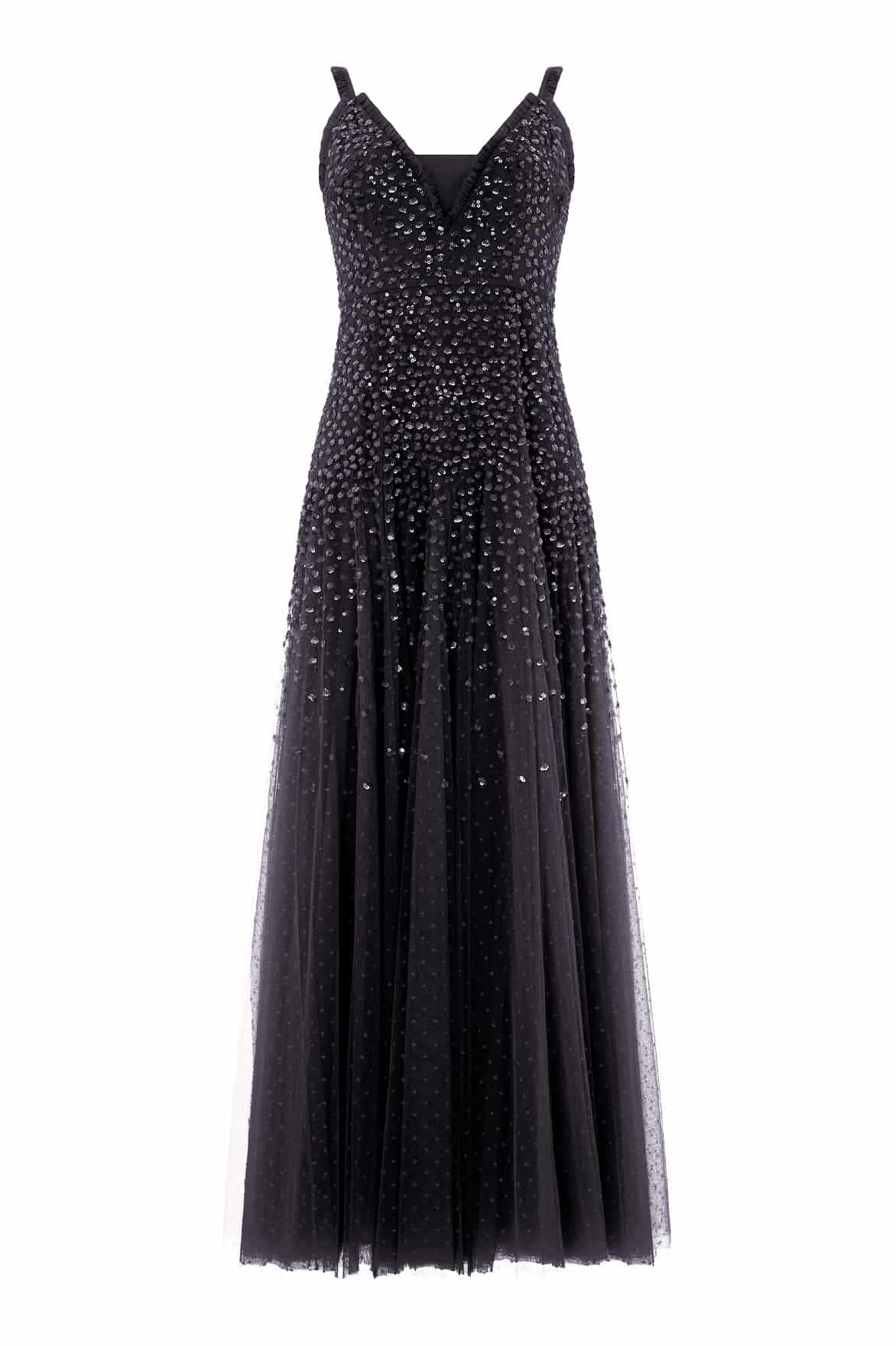 Sequin Cascade Cami Plunge Gown