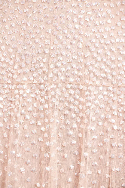 Sequin Cascade Long Sleeve Ankle Gown