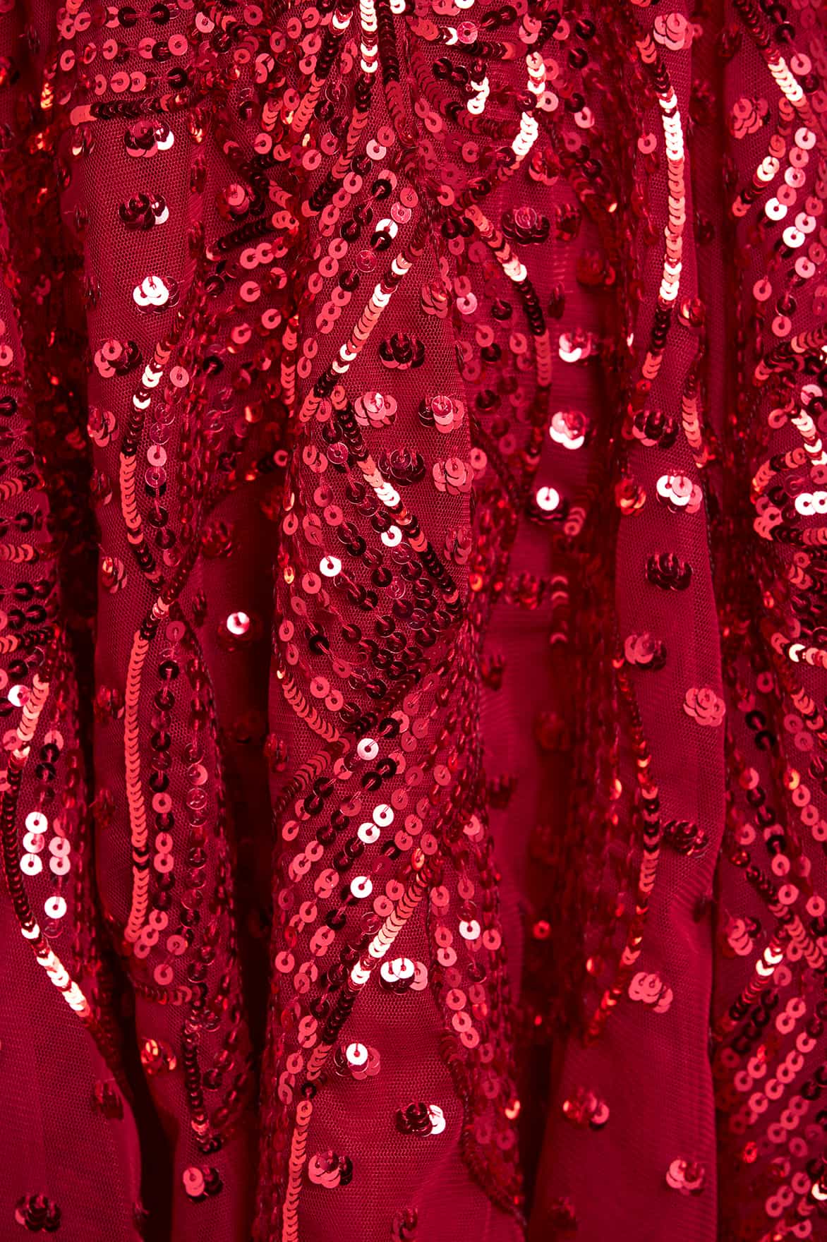 Sequin Ribbon Scoop Neck Micro Mini Dress