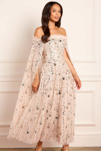 Shooting Stars Cape Ankle Gown