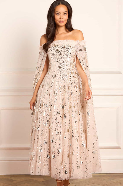 Shooting Stars Cape Ankle Gown