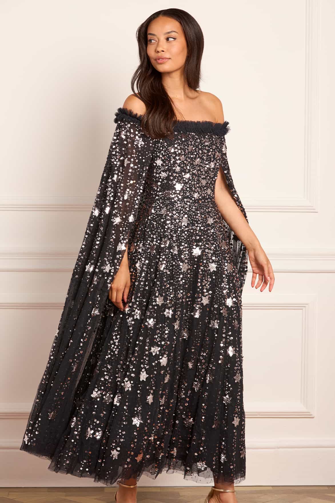 Shooting Stars Cape Ankle Gown