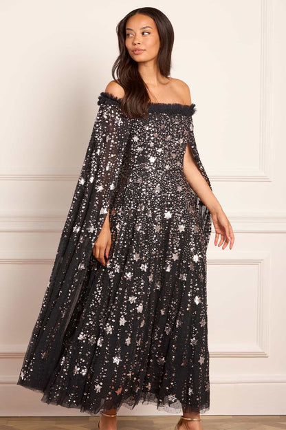 Shooting Stars Cape Ankle Gown