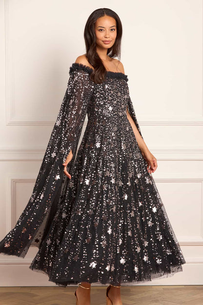 Shooting Stars Cape Ankle Gown