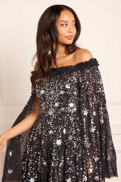 Shooting Stars Cape Micro Mini Dress