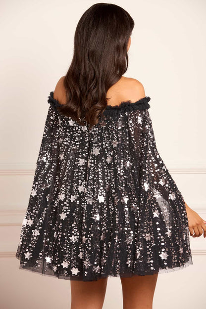Shooting Stars Cape Micro Mini Dress