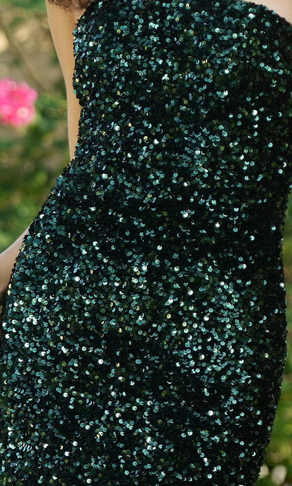 Velvi One-Shoulder Long Sequin Prom Dress Stardust