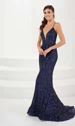 Tiffany Striped Sequin Mermaid Prom Dress 16092