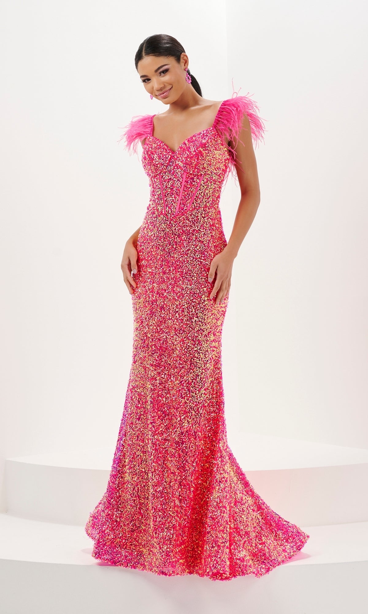 Tiffany Fitted Sweetheart Sequin Prom Dress 16106