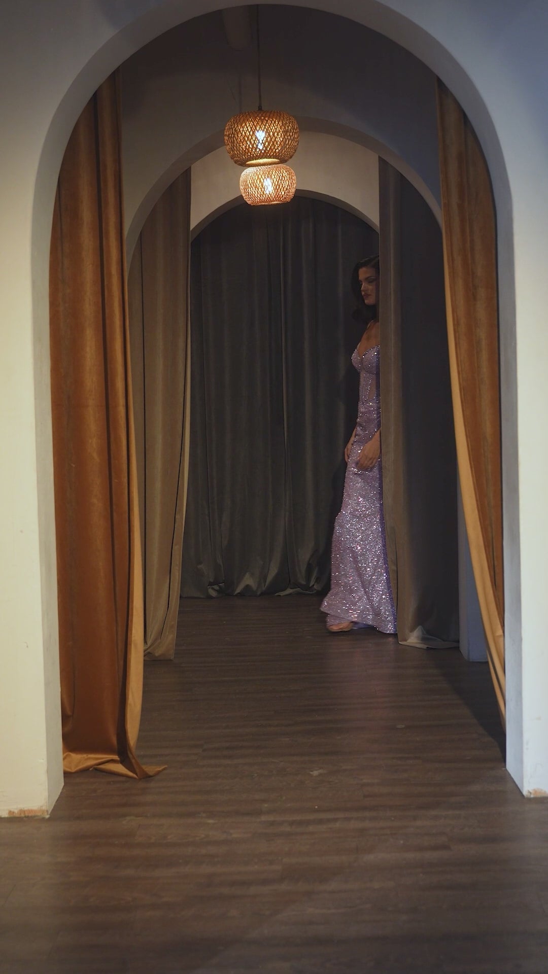 Long Sequin Corset Prom Dress: Ladivine CC0401