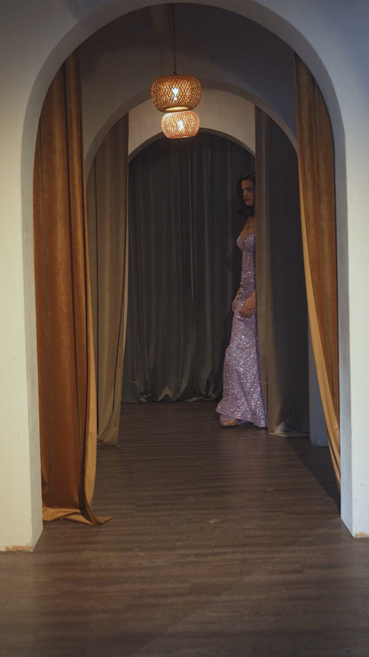 Long Sequin Corset Prom Dress: Ladivine CC0401