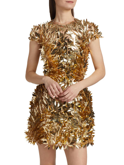 Sequin Feather Cocktail Dress