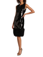 Heritage Chiara Sequin Feather-Trim Dress
