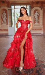 ALYCE PARIS - 333 - Off-Shoulder Tiered Ball Gown