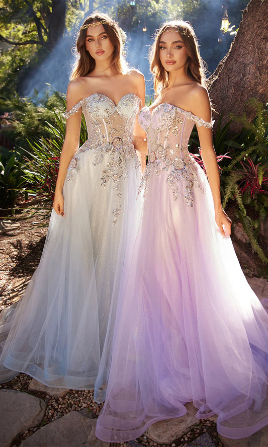 Andrea & Leo - A1258: Alluring Off-Shoulder Sequin Prom Gown