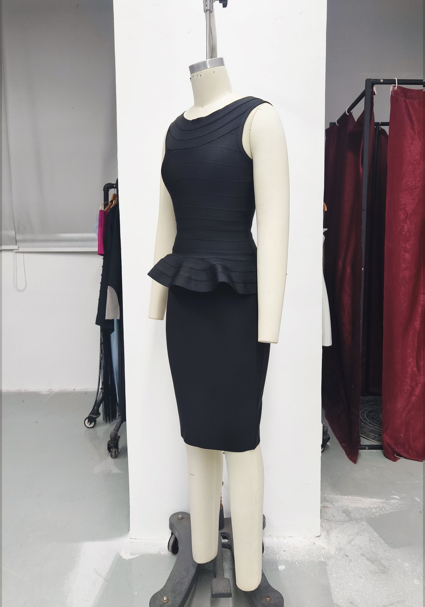 Women's Ruffle Top and Skirt Two-Piece Set, Elegant Formal Evening Dress