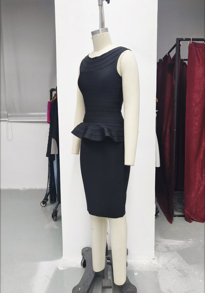 Women's Ruffle Top and Skirt Two-Piece Set, Elegant Formal Evening Dress