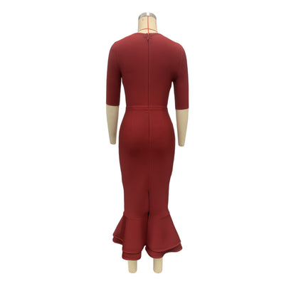 Button-Down Mermaid Bandage Dress