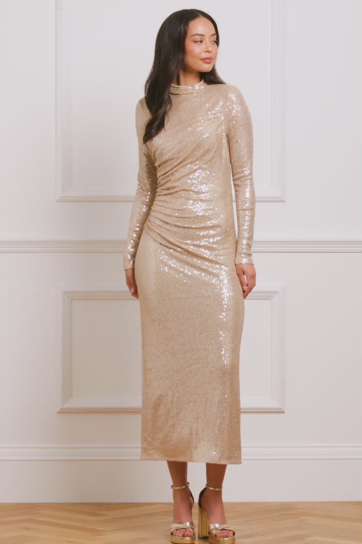 Malia Turtleneck Ankle Gown