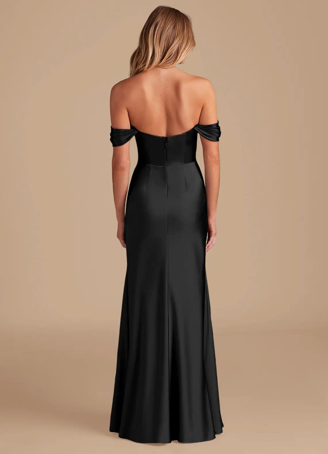 black metallic satin bridesmaid dress Black Bridesmaid Dress Shiny Satin Size Large