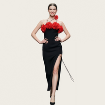 Halter Floral Lace-Up Bandage Maxi Dress