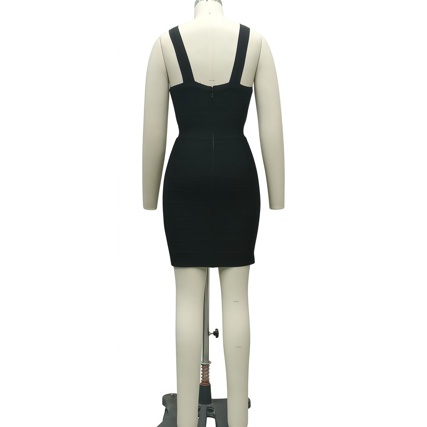 Black Criss-Cross Halter Bandage Dress, Sexy Cutout Slim Fit Bodycon Mini Party Gown