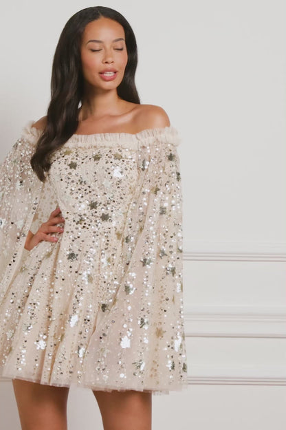 Shooting Stars Cape Micro Mini Dress