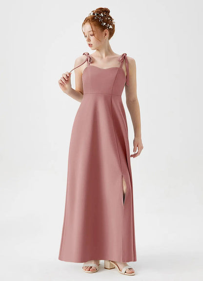 Dusty Rose A-Line Sweetheart Neckline Stretch Crepe Dress