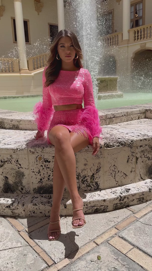 Two-Piece Sequin Hoco Dress: Ava Presley 28249