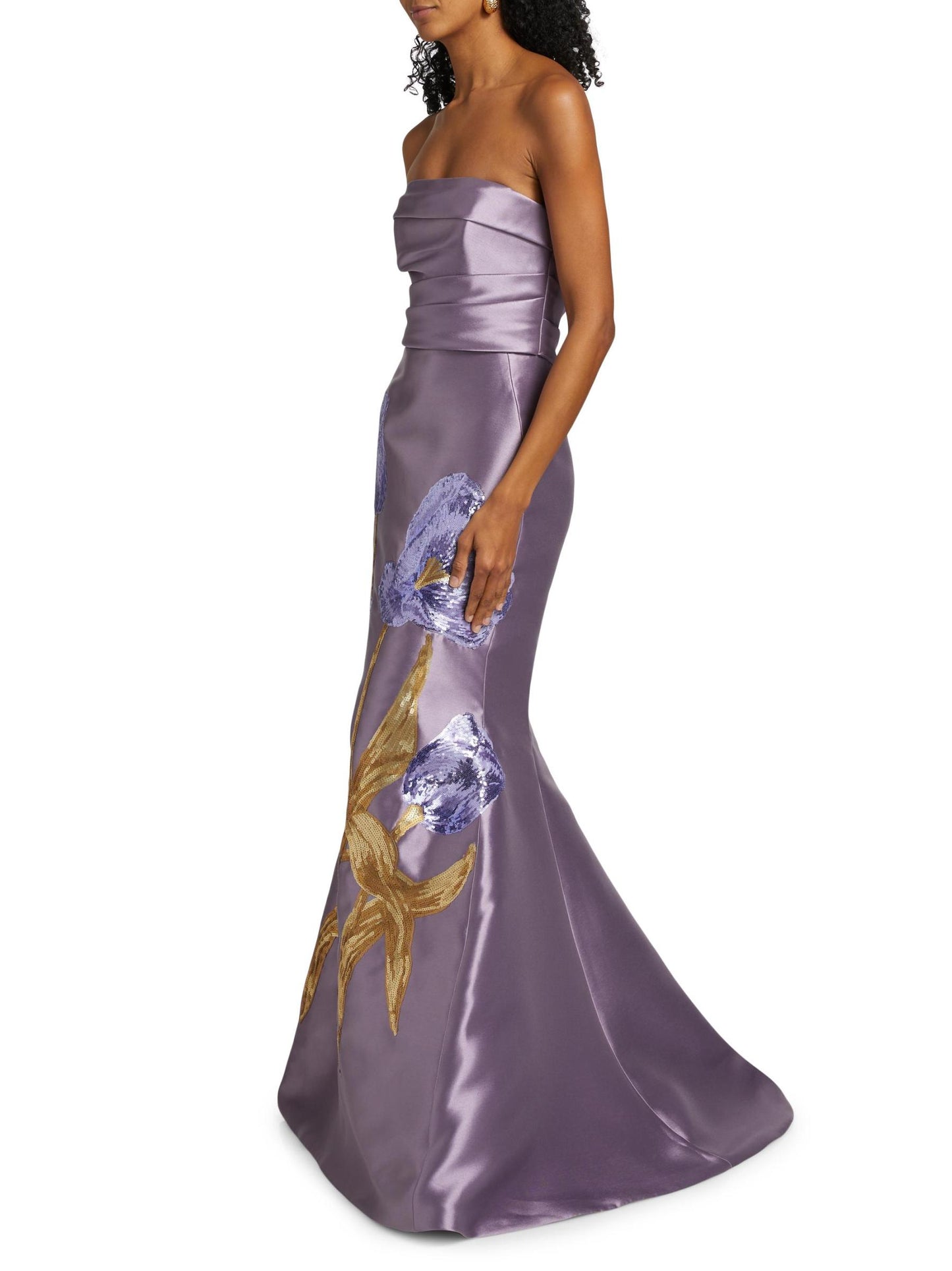 Sequin Floral Mermaid Gown